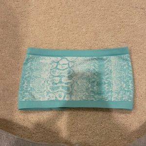 Blue Reptile print bandeau/cropped top